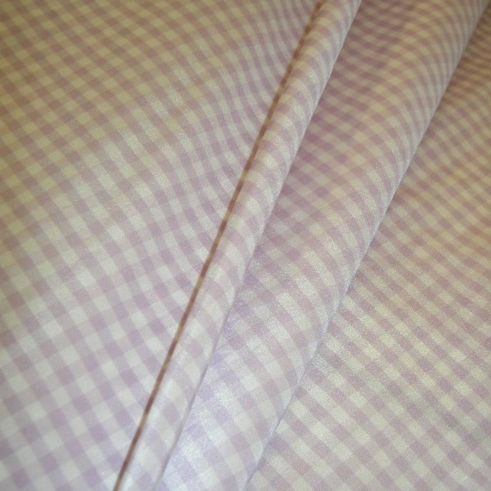 💜 Lavender & Cream Polyester Gingham 💜
